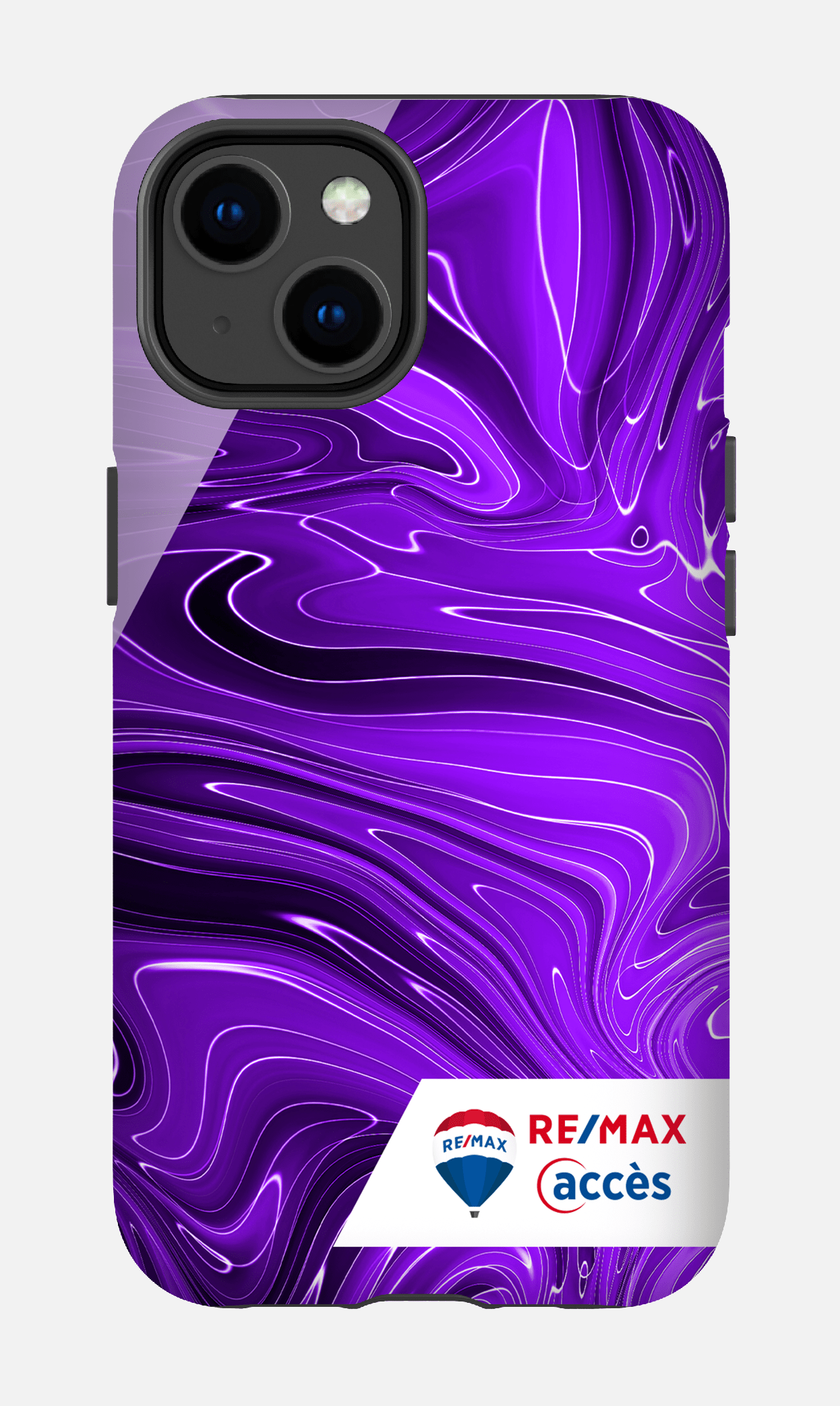 iPhone 14 Tough Matte Peinture marbrée sombre violette -