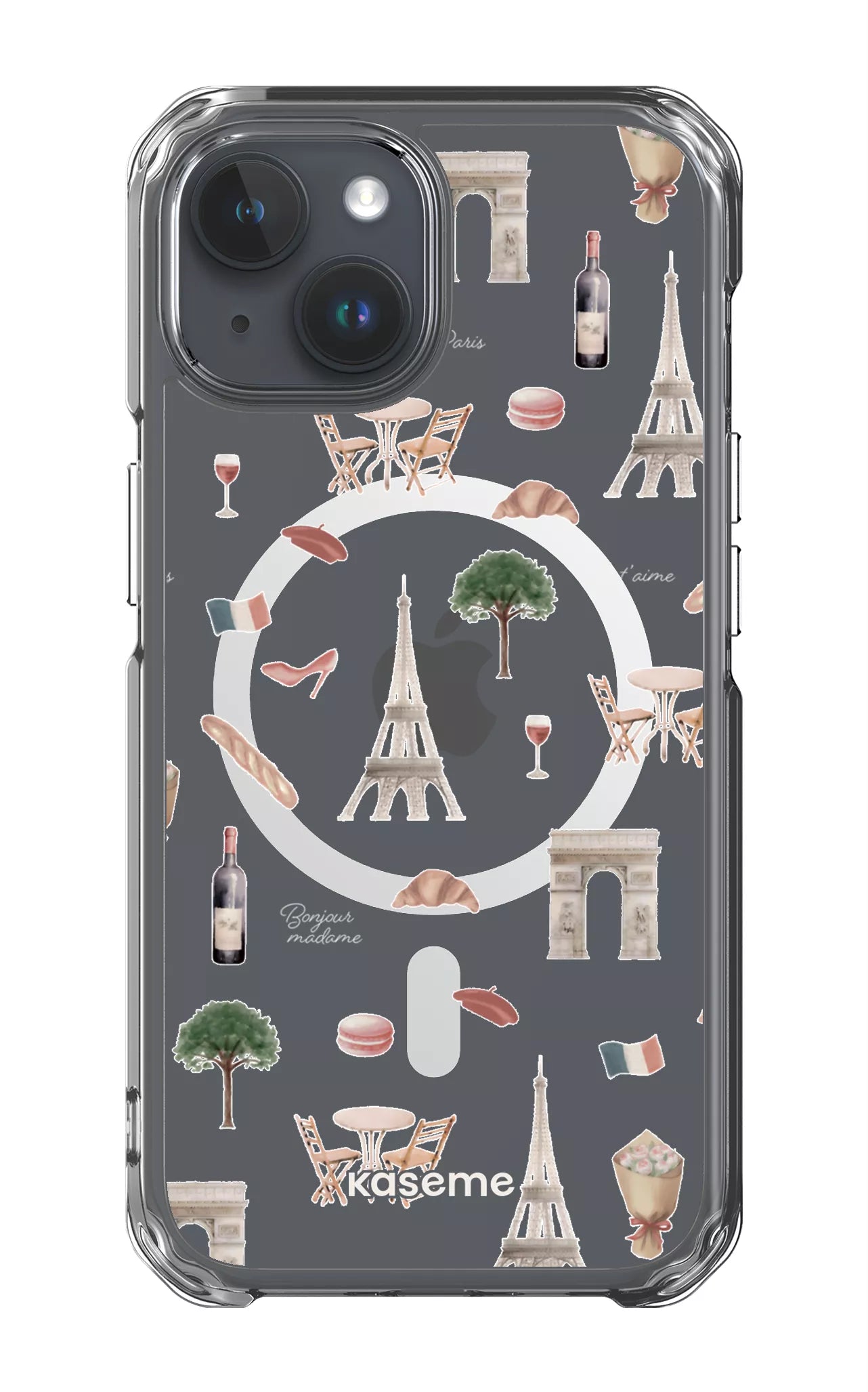 iPhone 15 Clear Case - Magsafe Je t'aime Paris Clear Case -