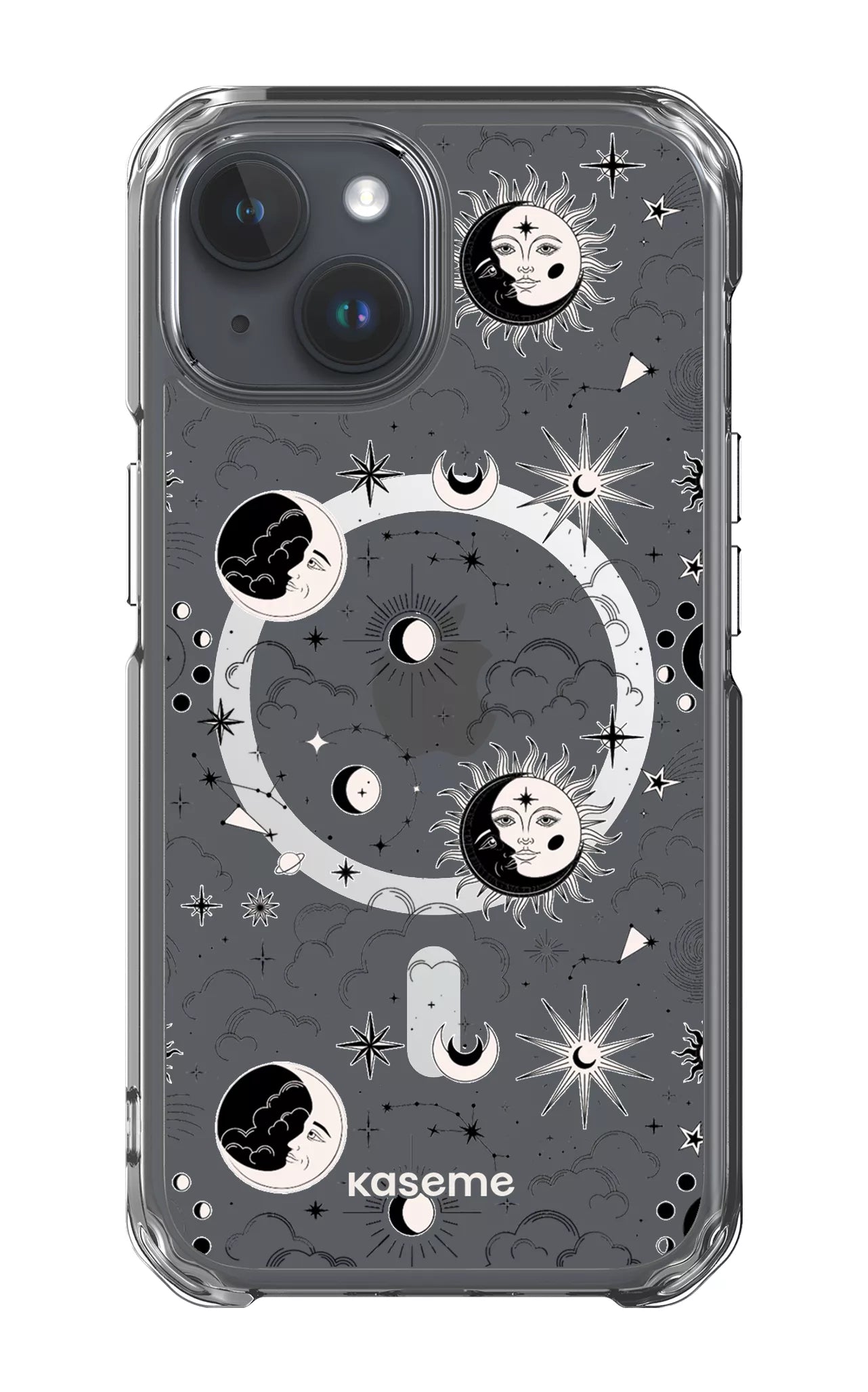iPhone 15 Clear Case - Magsafe Milky Way Black Clear Case -