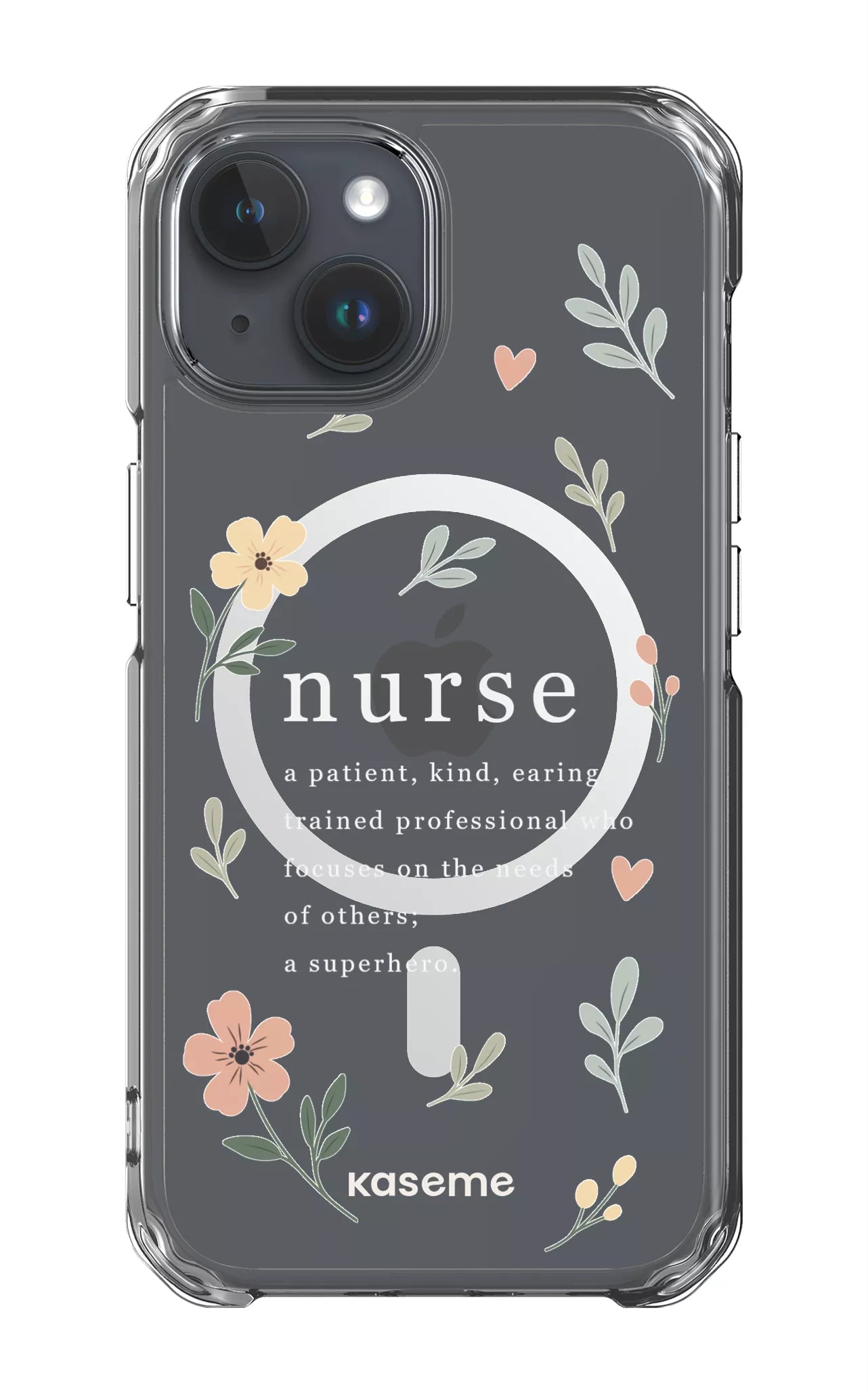 iPhone 15 Clear Case - Magsafe With Heart Clear Case -