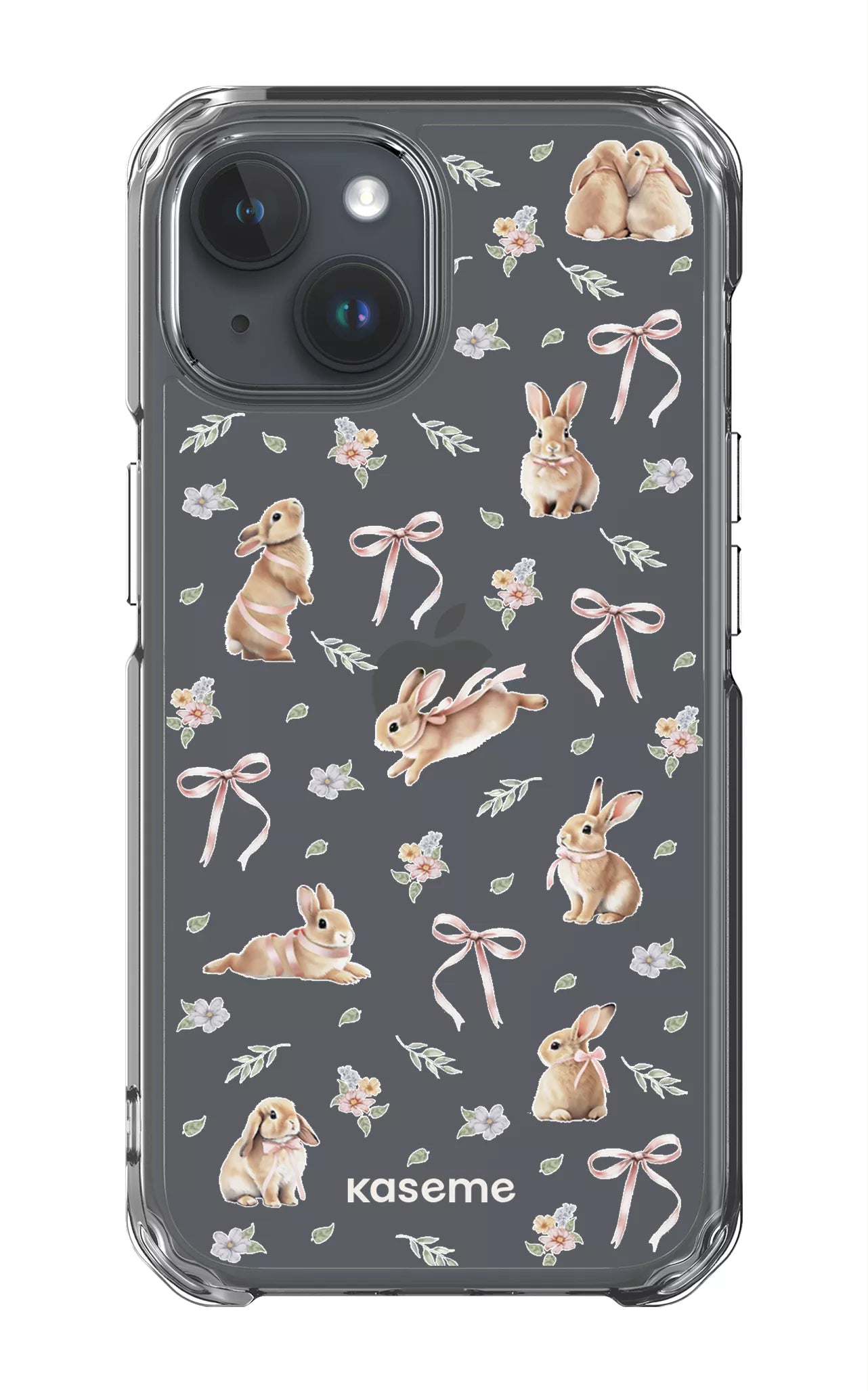 iPhone 15 Clear Case Bunny Bloom Clear Case -