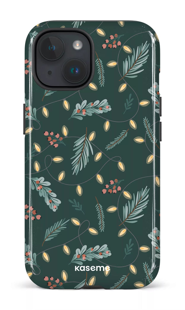 iPhone 15 MagSafe - Impact Case Cozy winter night green -