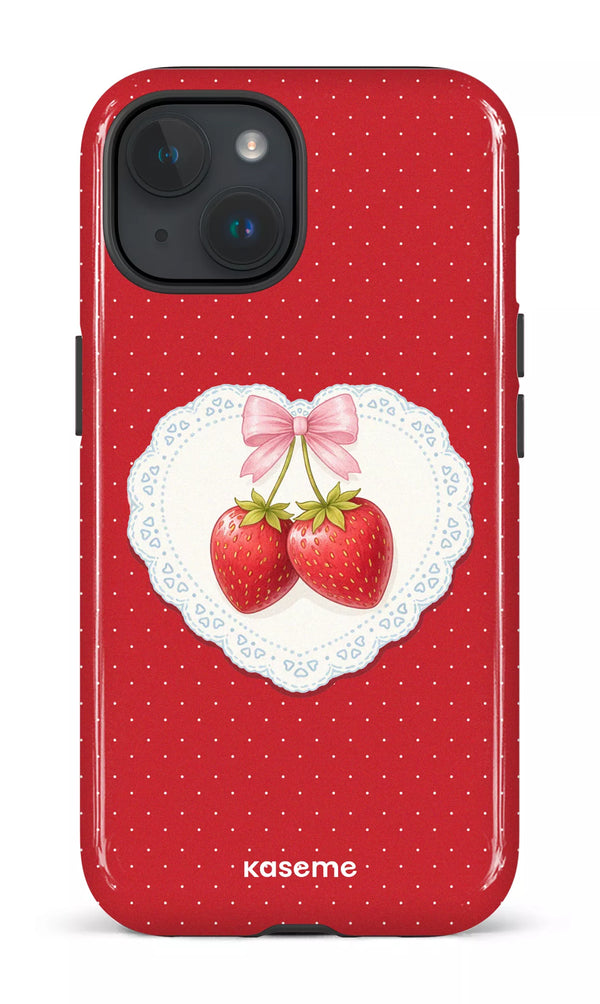 iPhone 15 MagSafe - Impact Case Fresa Lace Red -