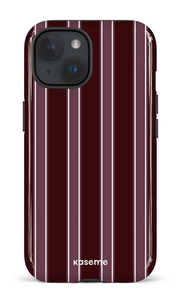 iPhone 15 MagSafe - Impact Case La Linea Burgundy by Marina Bastarache -