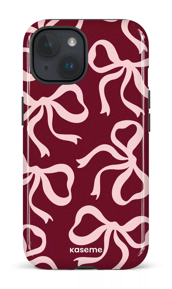 iPhone 15 MagSafe - Impact Case Lace Burgundy & Pink -