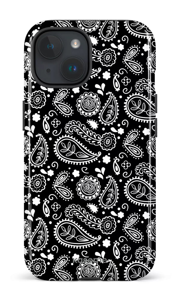 iPhone 15 MagSafe - Impact Case Paisley black -