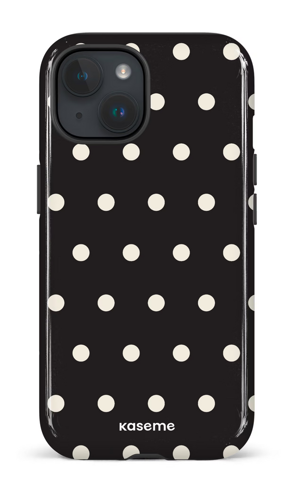 iPhone 15 MagSafe - Impact Case Polka Black -