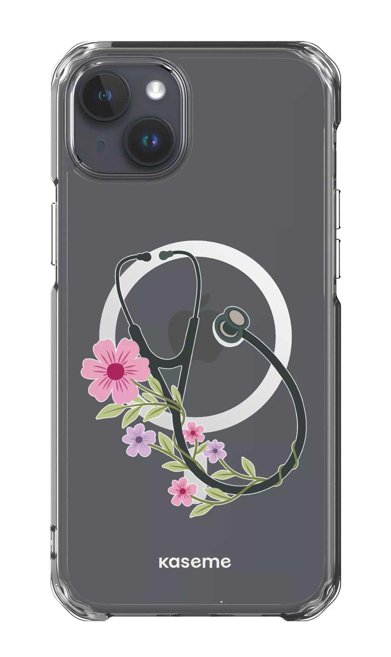 iPhone 15 Plus Clear Case - Magsafe Blossom Beat Clear Case -