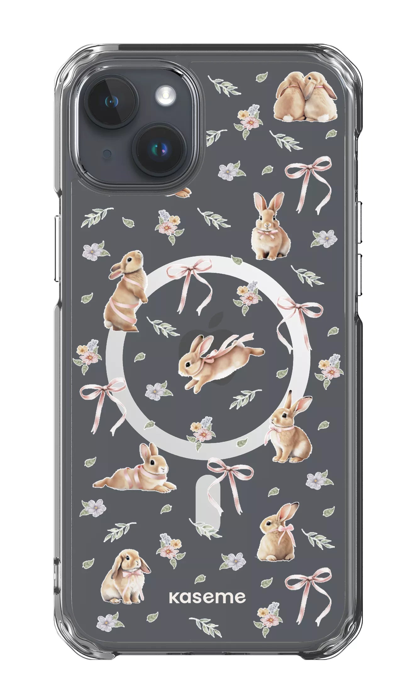iPhone 15 Plus Clear Case - Magsafe Bunny Bloom Clear Case -
