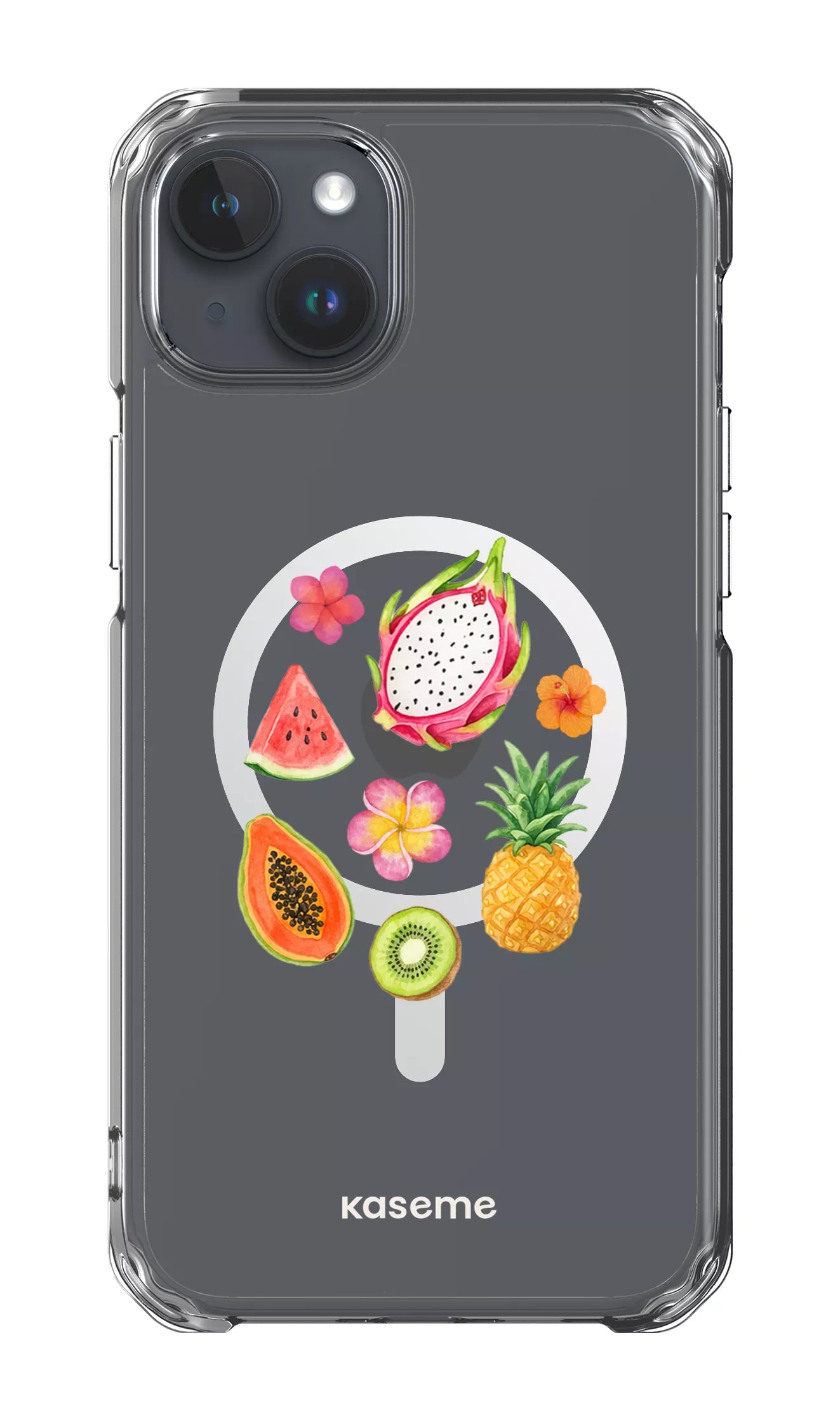 iPhone 15 Plus Clear Case - Magsafe Fresca Tropicale Clear Case -