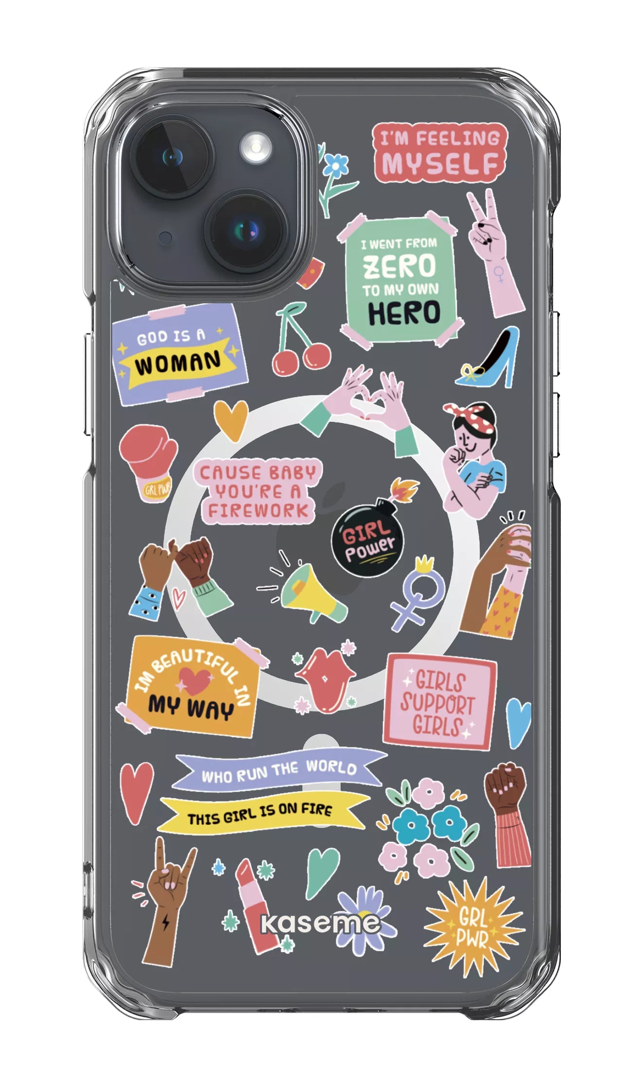 iPhone 15 Plus Clear Case - Magsafe Girl Boss Clear Case -