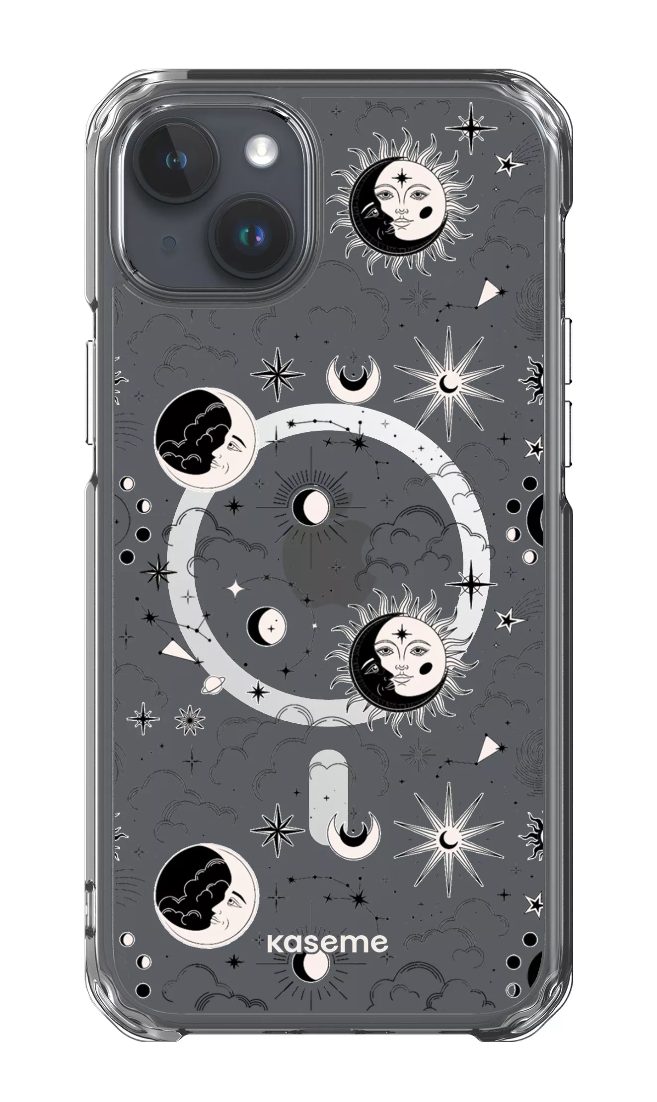 iPhone 15 Plus Clear Case - Magsafe Milky Way Black Clear Case -