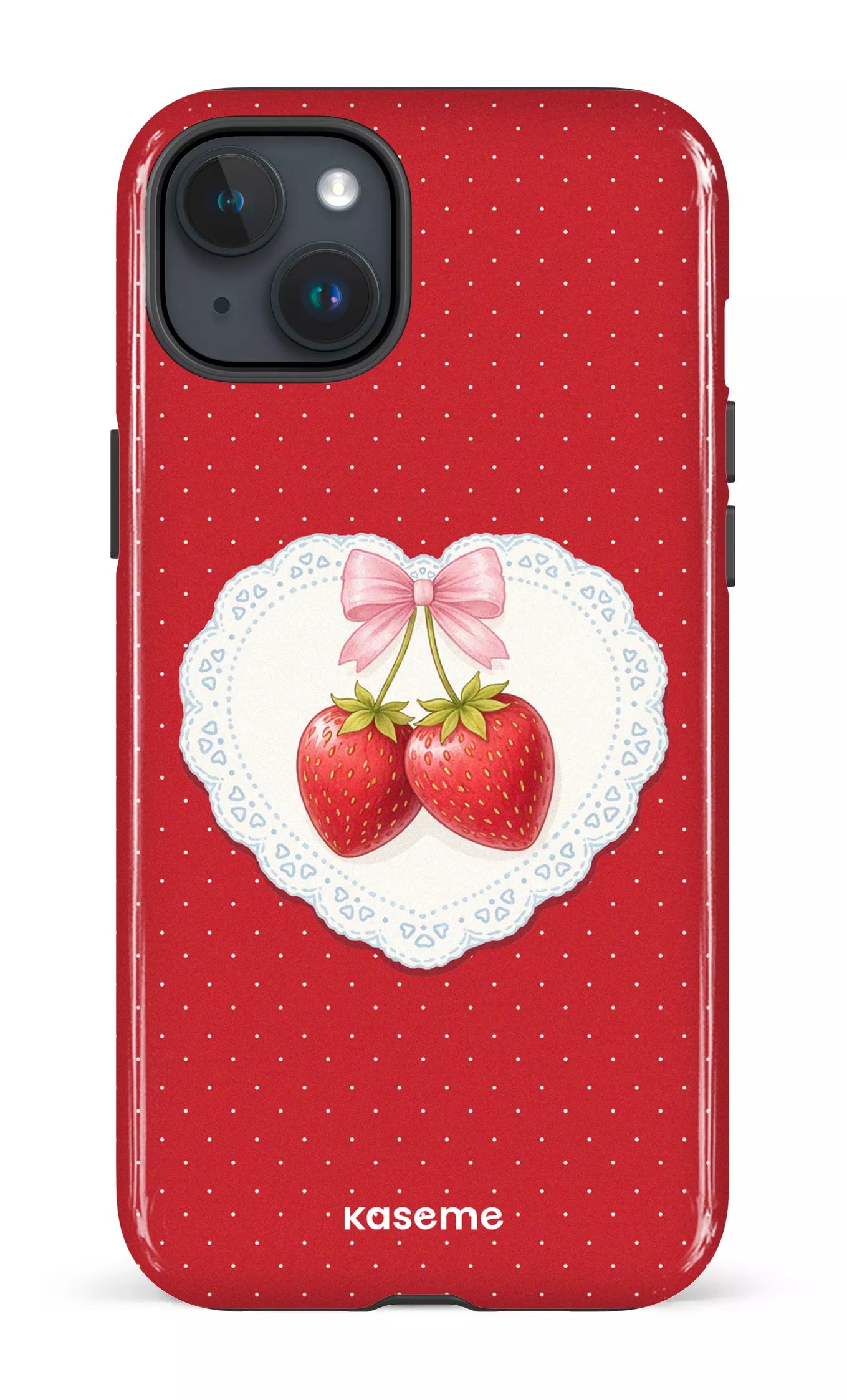iPhone 15 Plus Tough Fresa Lace Red -