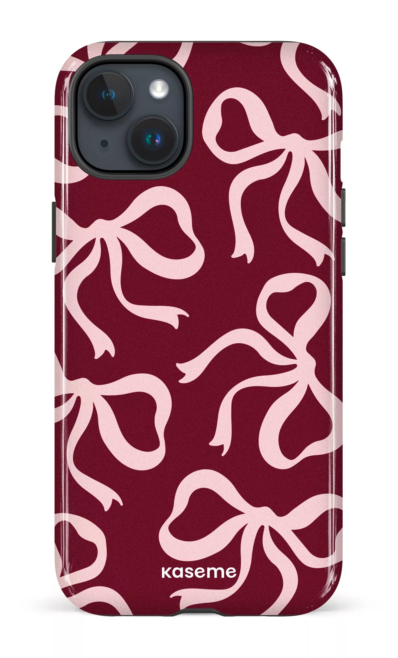 iPhone 15 Plus Tough Lace Burgundy & Pink -