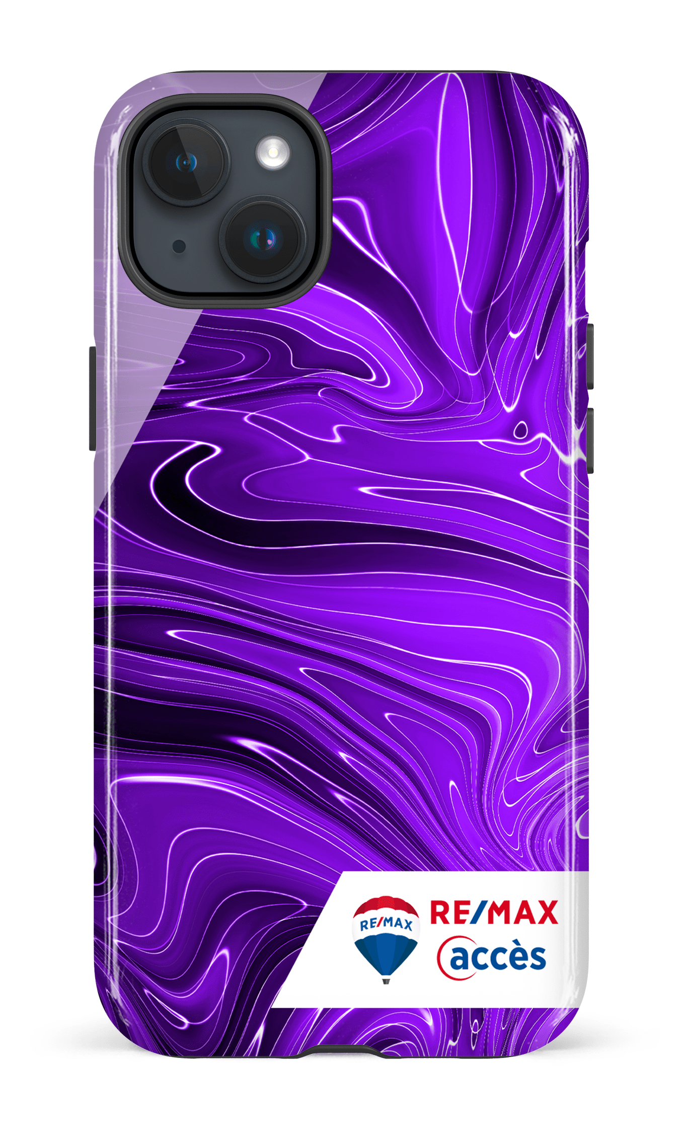 iPhone 15 Plus Tough Peinture marbrée sombre violette -