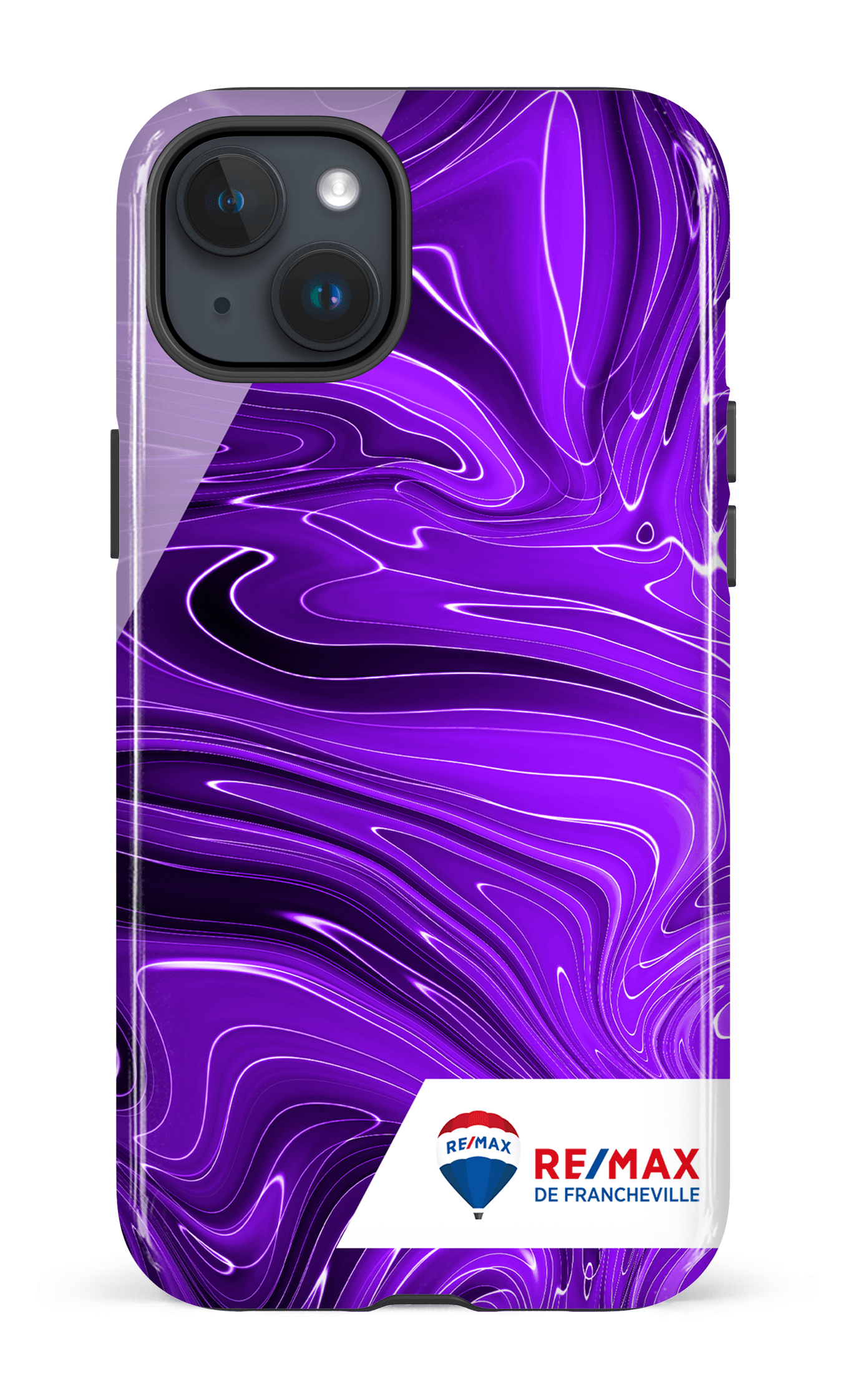 iPhone 15 Plus Tough Peinture marbrée sombre violette de Francheville -