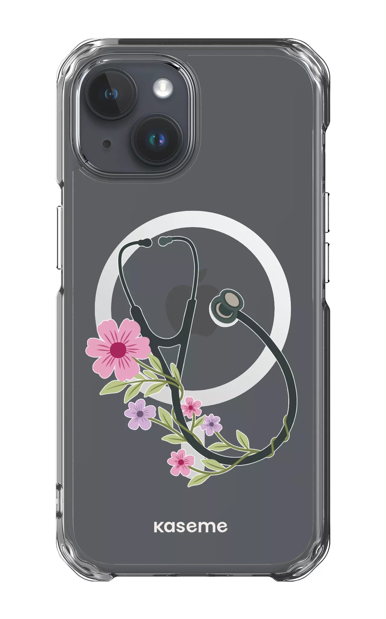 iPhone 15 Pro Clear Case - Magsafe Blossom Beat Clear Case -