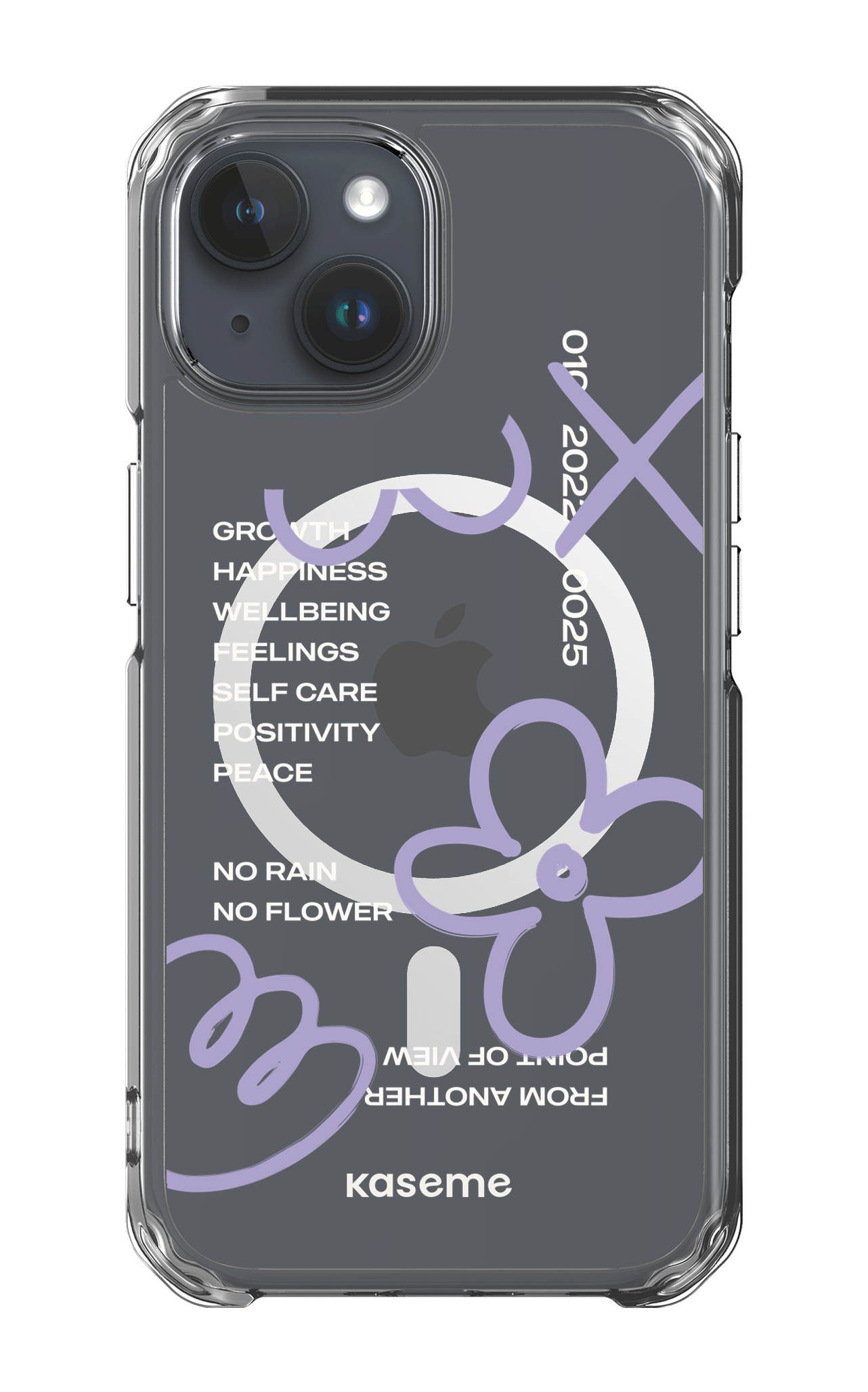 iPhone 15 Pro Clear Case - Magsafe Feelings purple Clear Case -