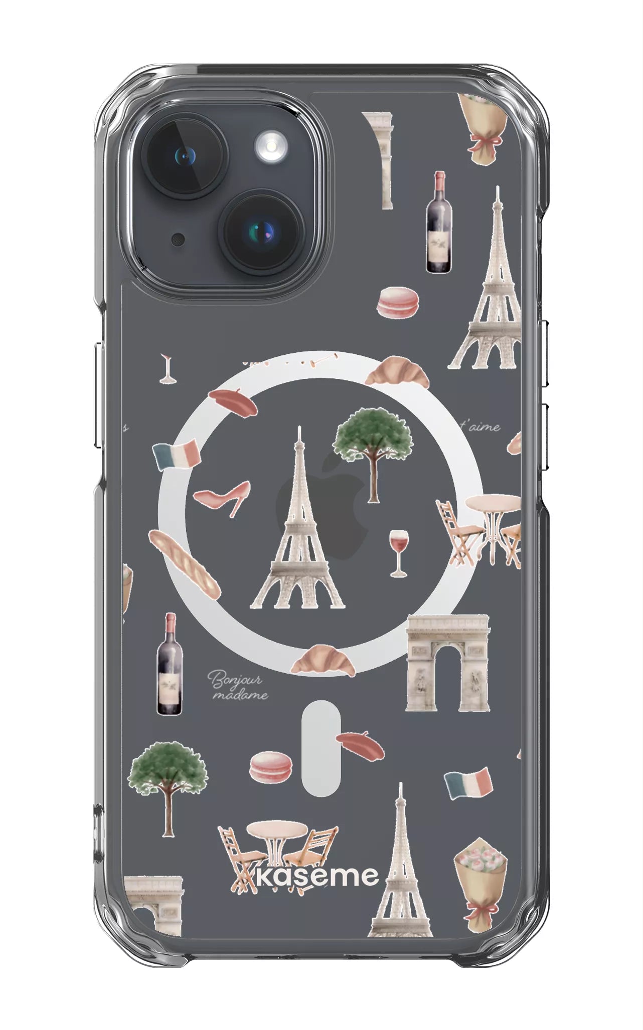 iPhone 15 Pro Clear Case - Magsafe Je t'aime Paris Clear Case -