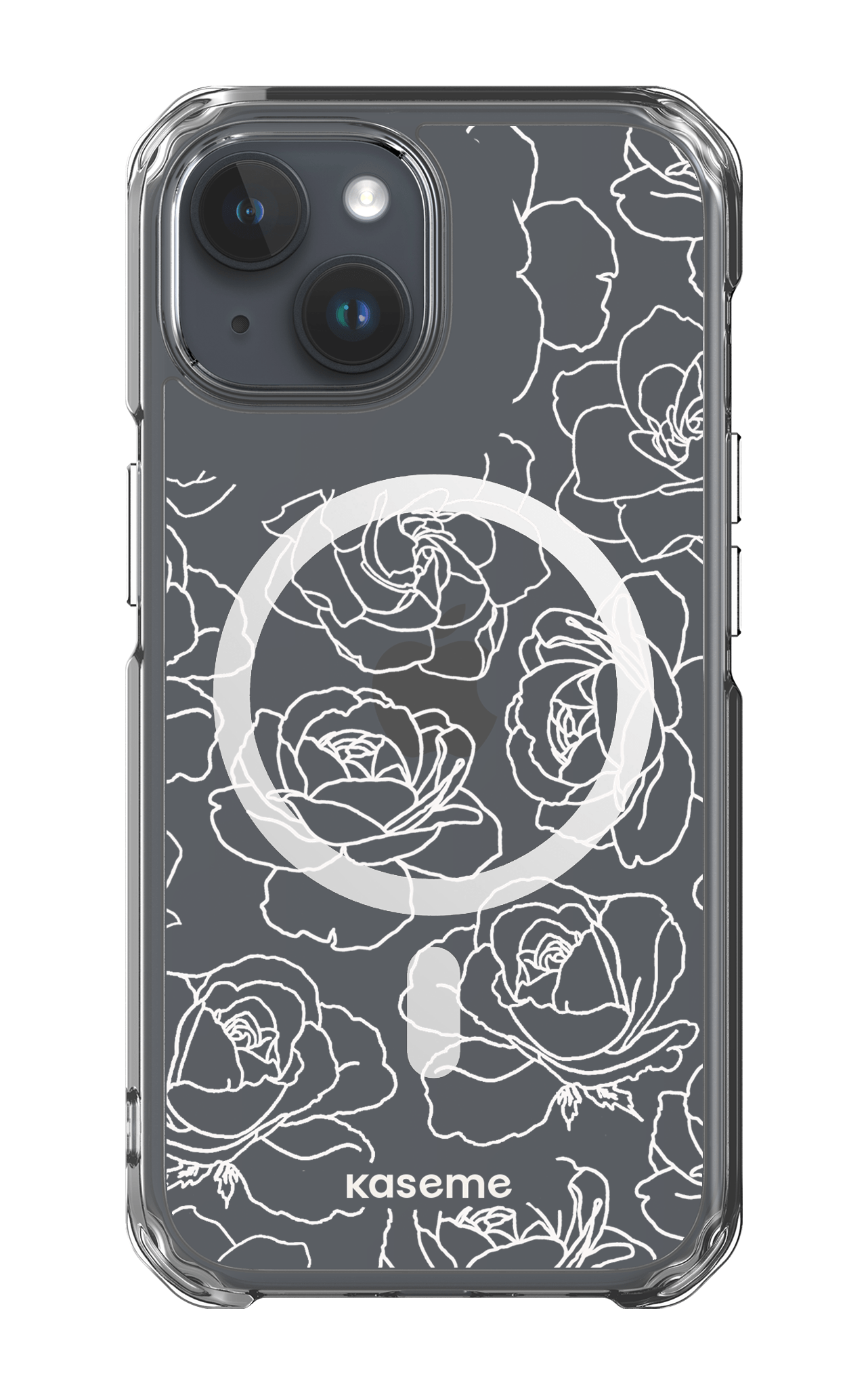 iPhone 15 Pro Clear Case - Magsafe Polar Flowers Clear Case -