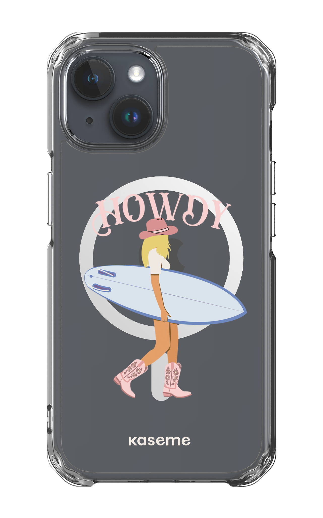 iPhone 15 Pro Clear Case - Magsafe Westsea Pink Clear Case -