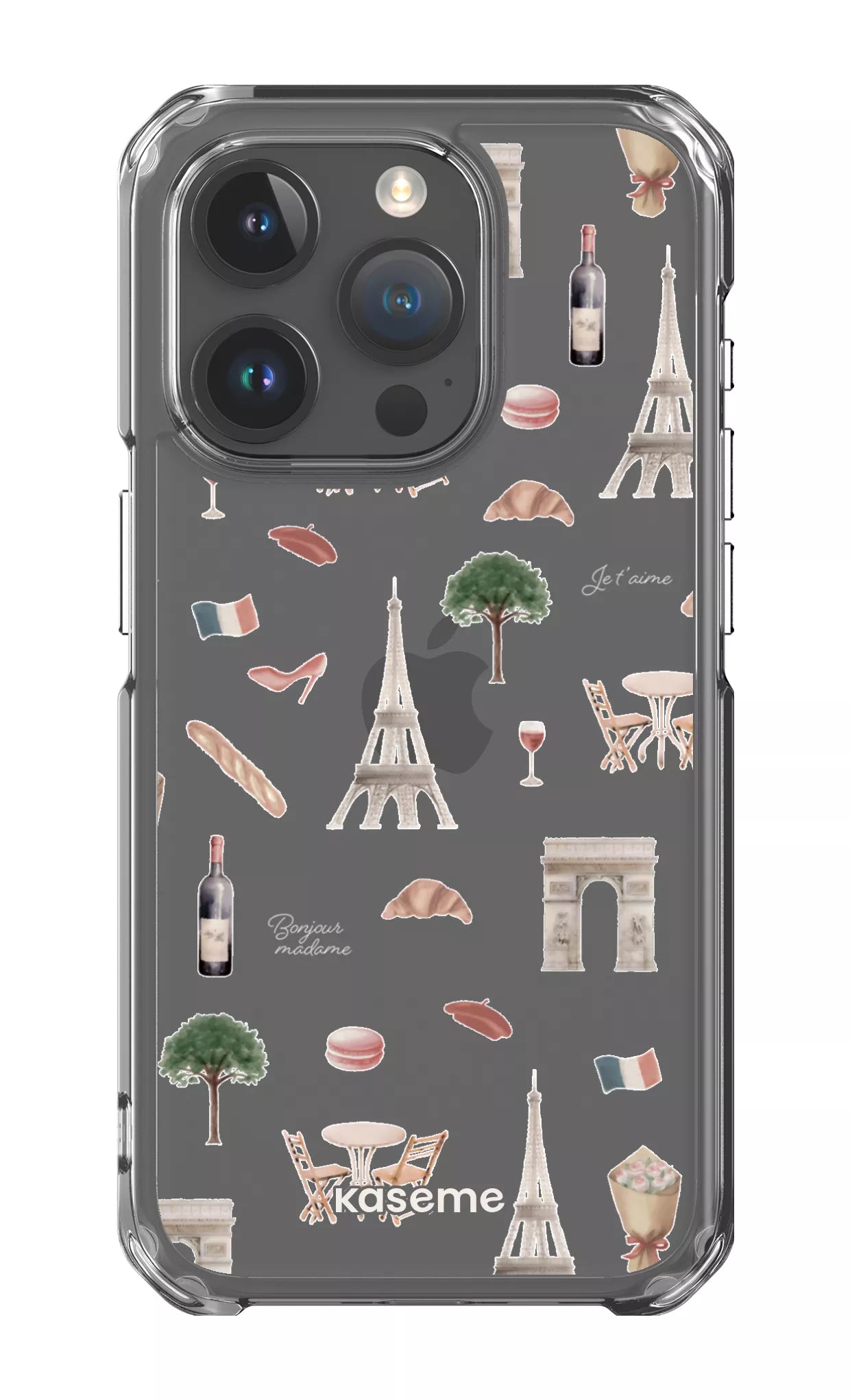 iPhone 15 Pro Clear Case Je t'aime Paris Clear Case -
