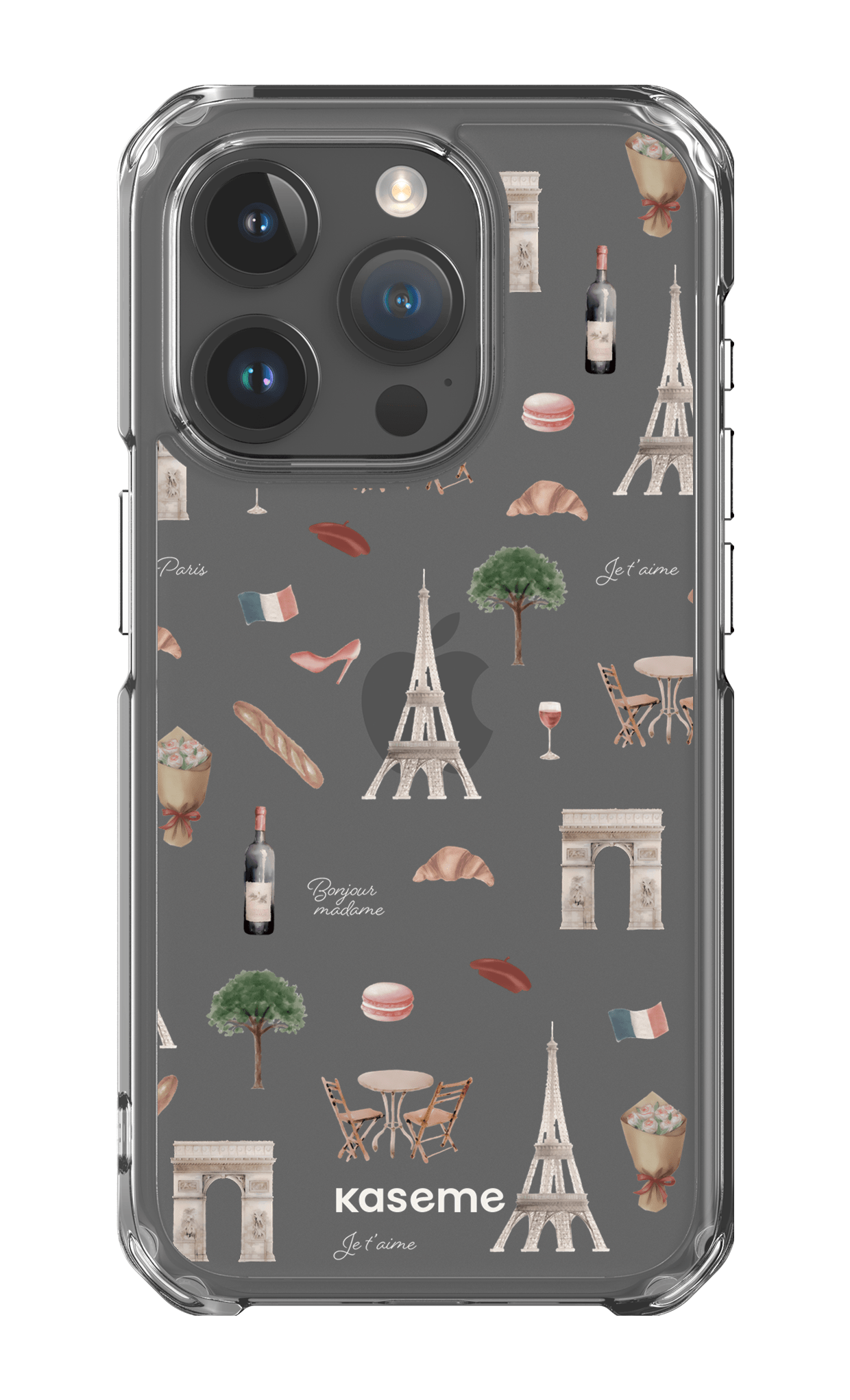 iPhone 15 Pro Clear Case Je t'aime Paris Clear Case -