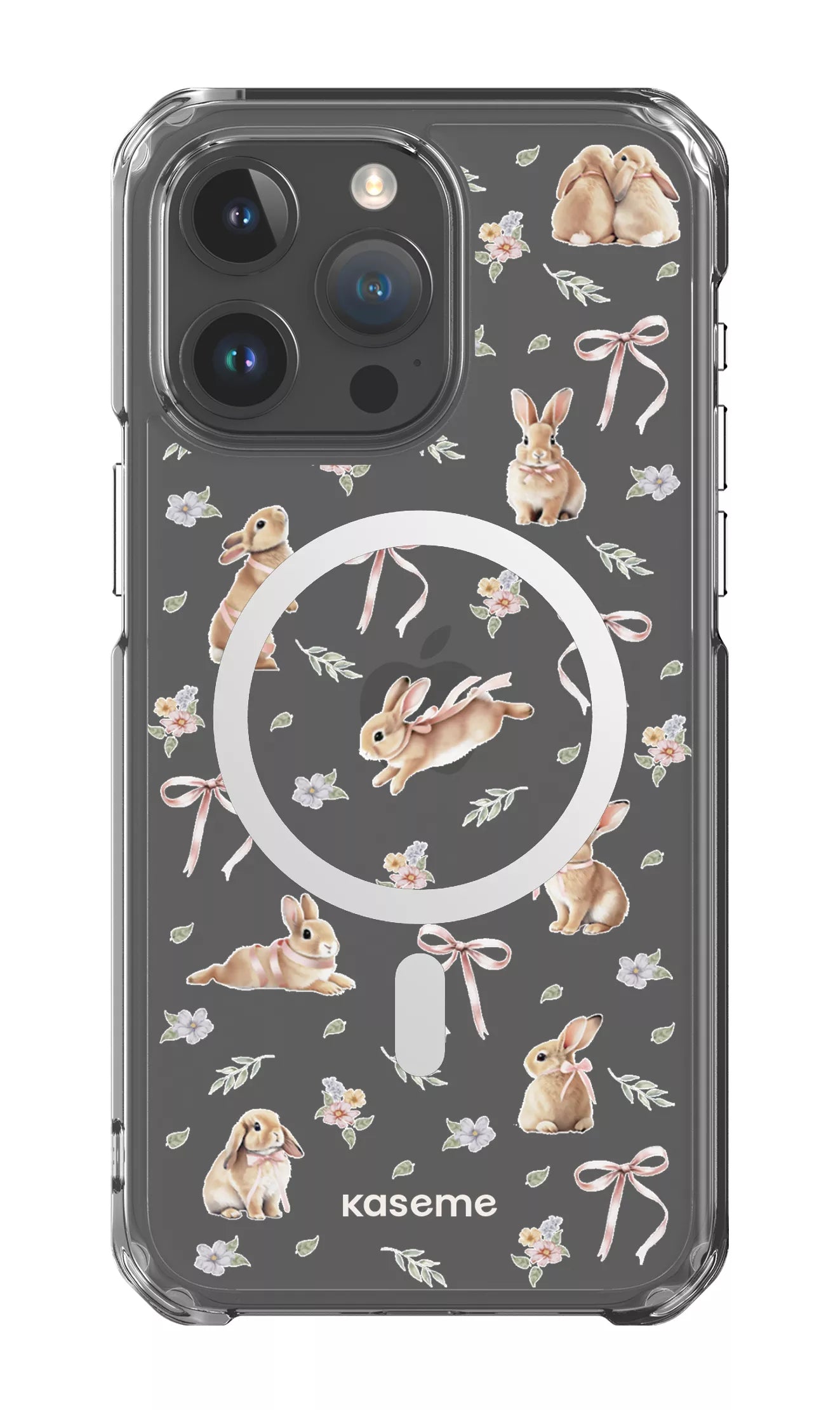 iPhone 15 Pro Max Clear Case - Magsafe Bunny Bloom Clear Case -