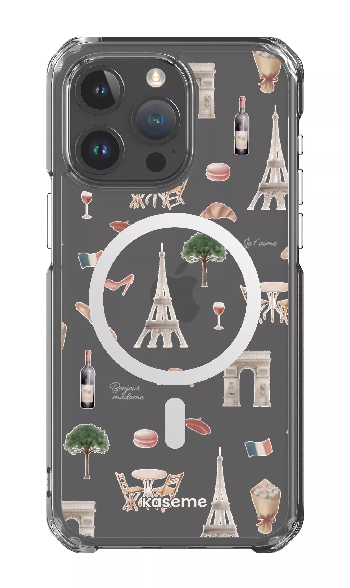 iPhone 15 Pro Max Clear Case - Magsafe Je t'aime Paris Clear Case -