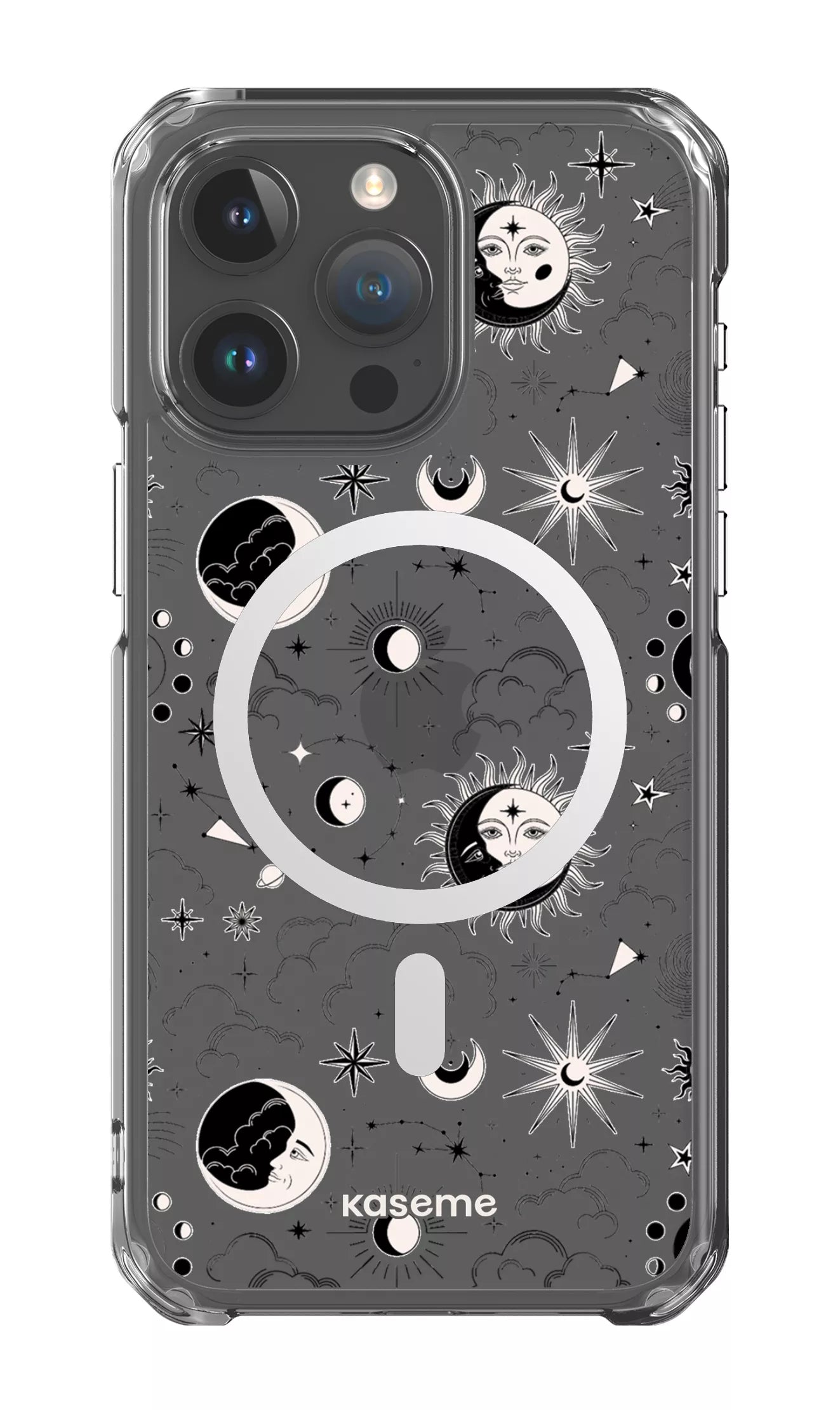 iPhone 15 Pro Max Clear Case - Magsafe Milky Way Black Clear Case -