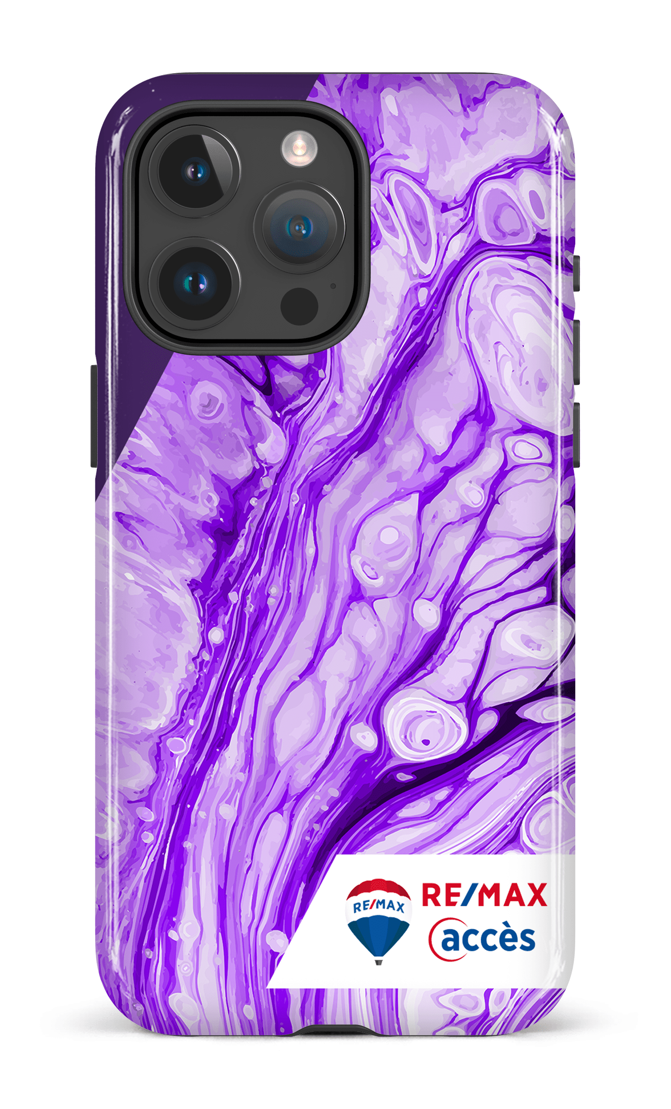iPhone 15 Pro Max Tough Peinture marbrée claire violette -