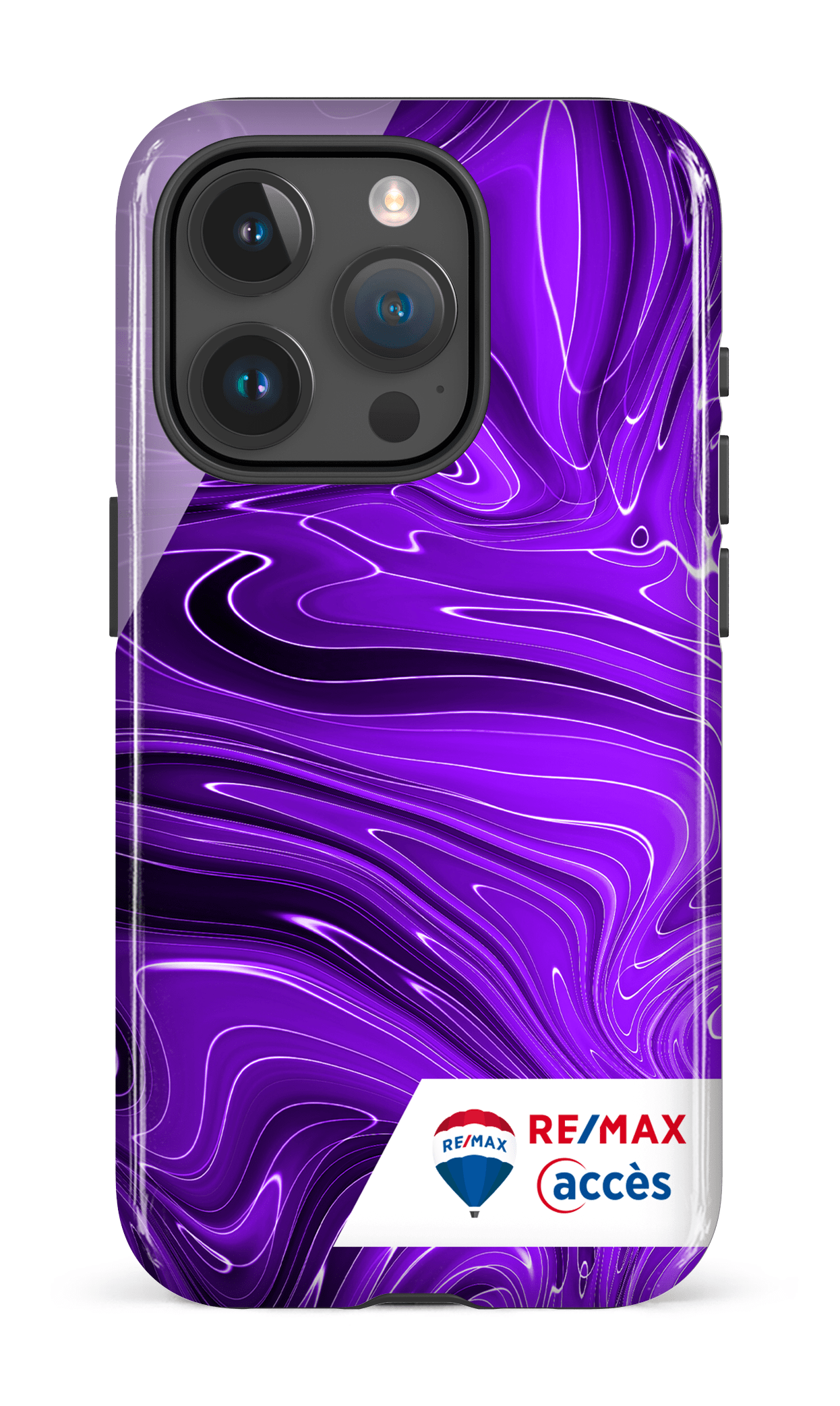 iPhone 15 Pro Tough Peinture marbrée sombre violette -