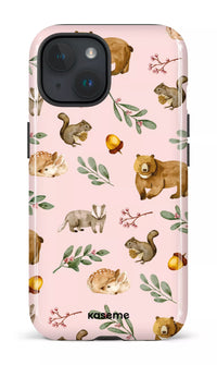 iPhone 15 Tough (Gloss) Furry Forest Pink -
