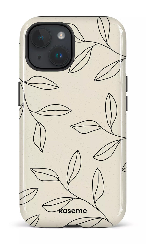 iPhone 15 Tough (Gloss) Gloomy Beige and Black -
