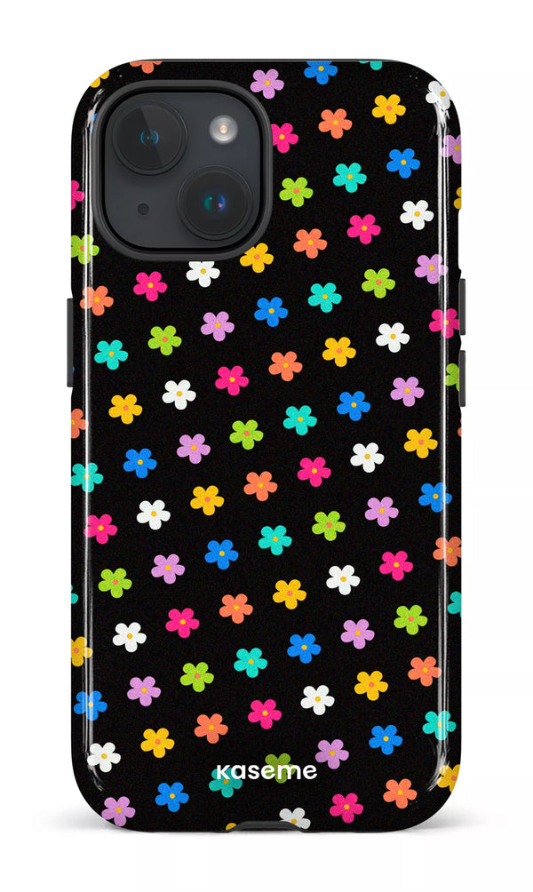 iPhone 15 Tough (Gloss) Joyful Flowers Black -