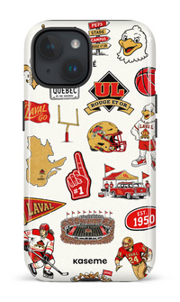 iPhone 15 Tough (Gloss) Mosaïque x Rouge et Or -