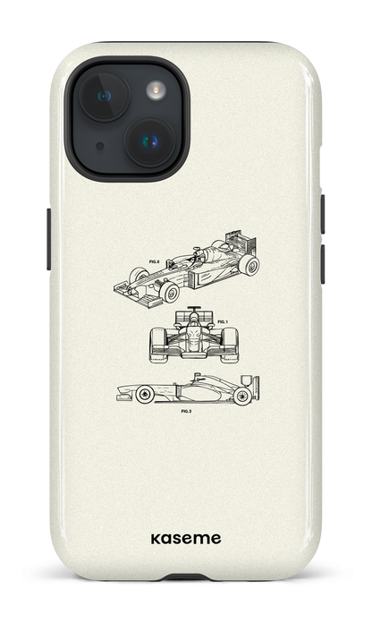 iPhone 15 Tough (Gloss) Sport Car White -