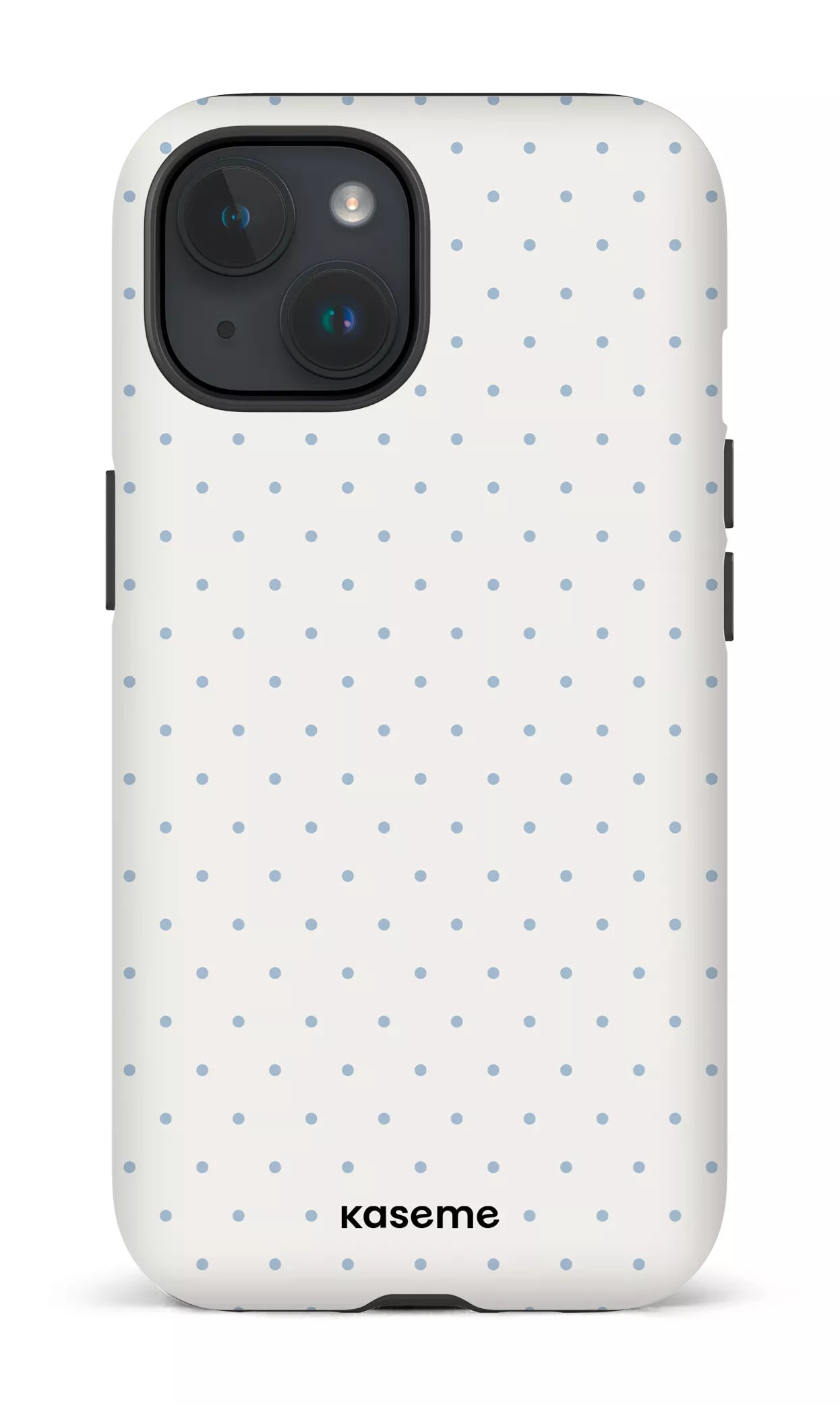 iPhone 15 Tough (Matte) Ditsy White & Blue -
