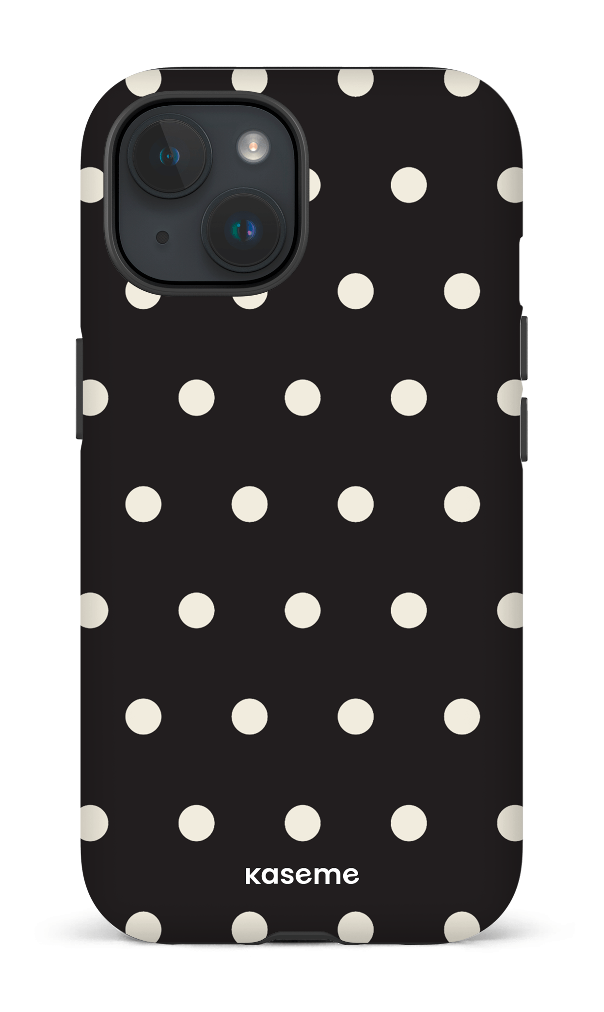 iPhone 15 Tough (Matte) Polka Black -
