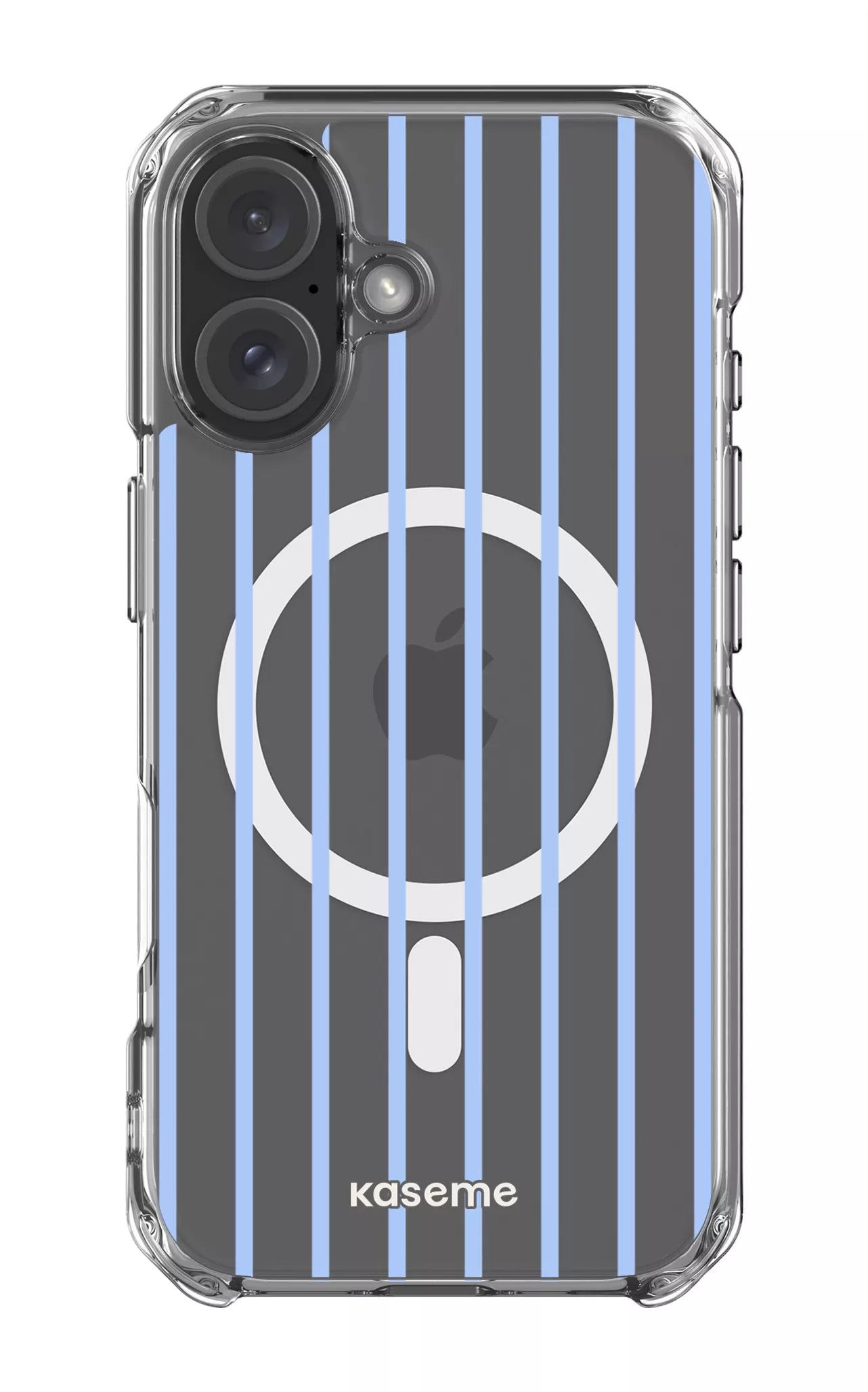 iPhone 16 Clear Case Magsafe Dolce Striscia Blue Clear Case -