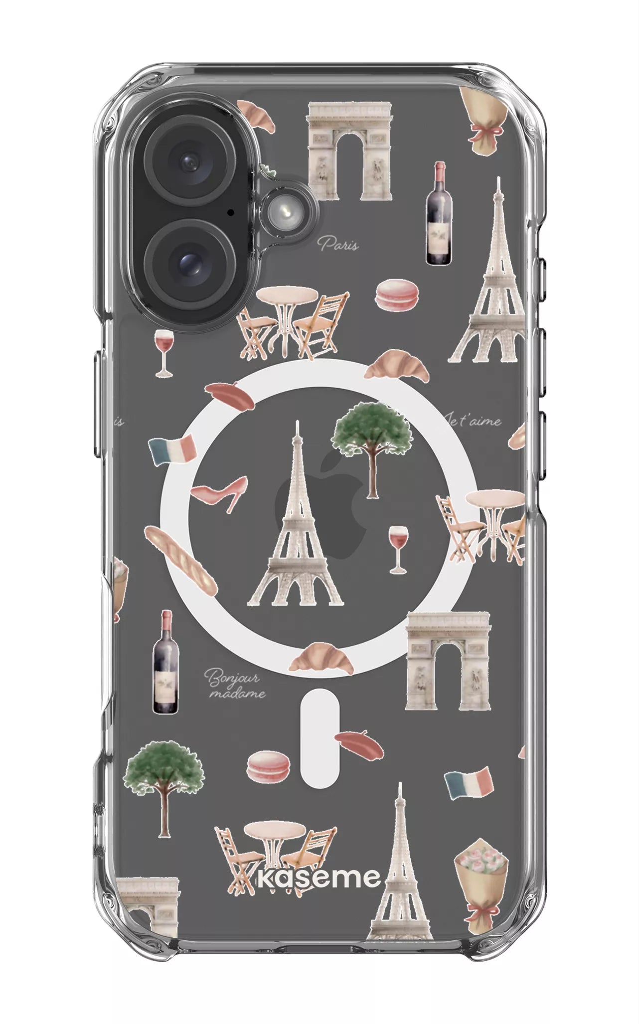 iPhone 16 Clear Case Magsafe Je t'aime Paris Clear Case -