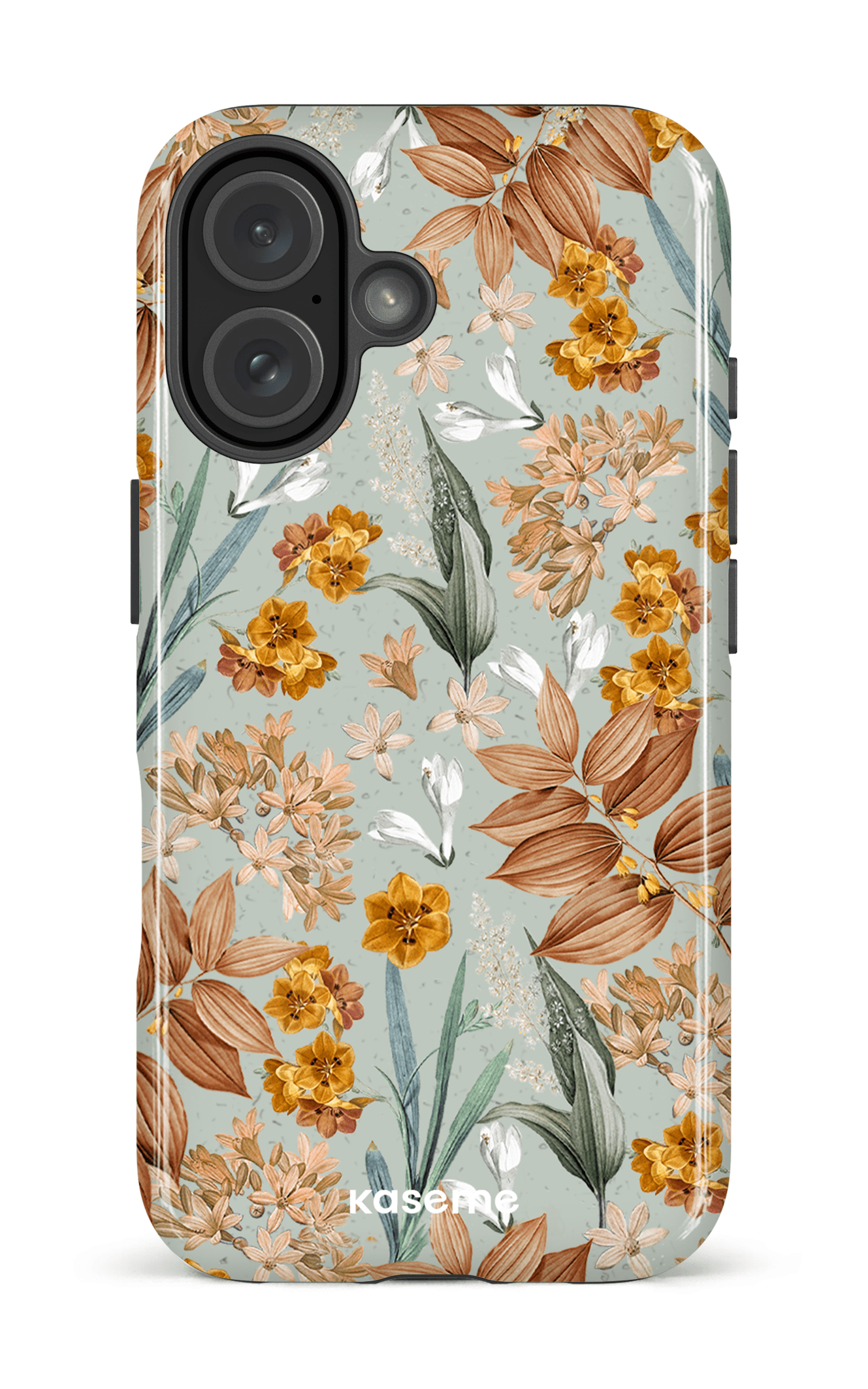 iPhone 16 Impact Case Autumn Leaves Blue -