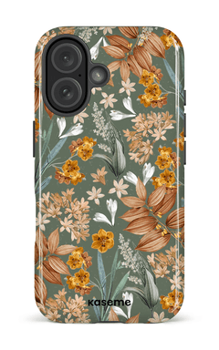 iPhone 16 Impact Case Autumn Leaves Green -