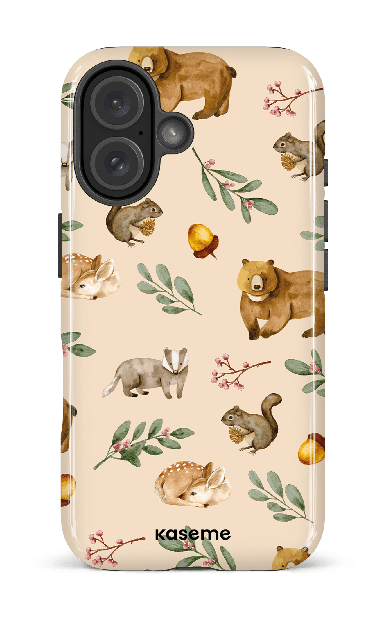 iPhone 16 Impact Case Furry Forest Beige -