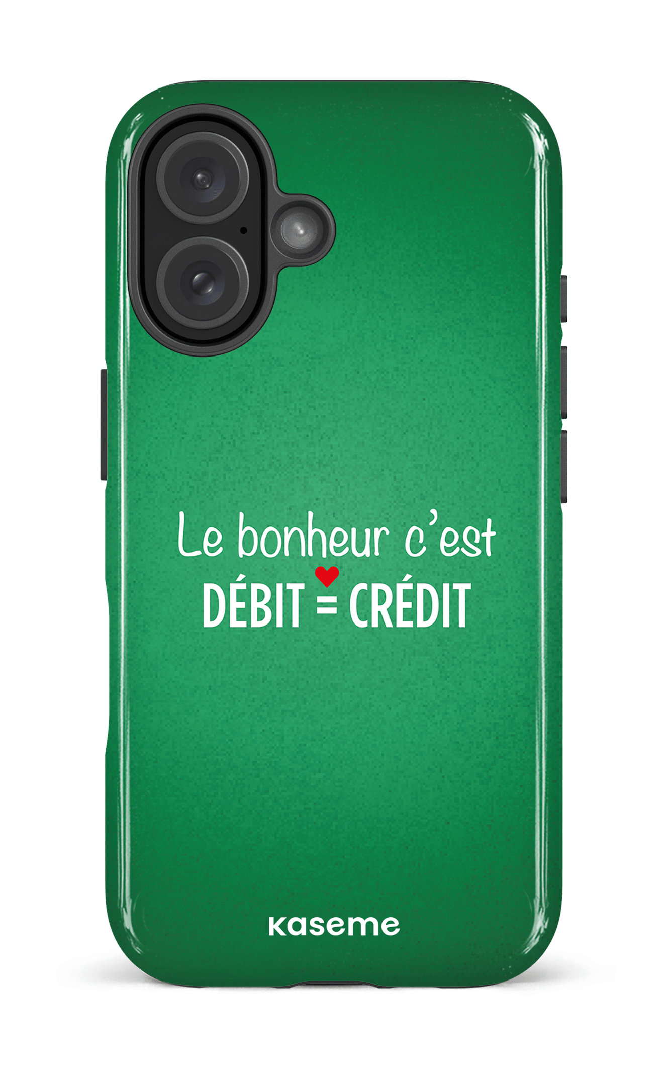 iPhone 16 Impact Case Le bonheur c'est débit = crédit (vert) -