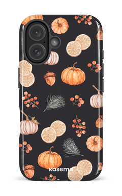 iPhone 16 Impact Case Pumpkin Garden Black -