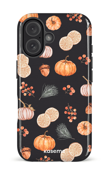 iPhone 16 Impact Case Pumpkin Garden Black -