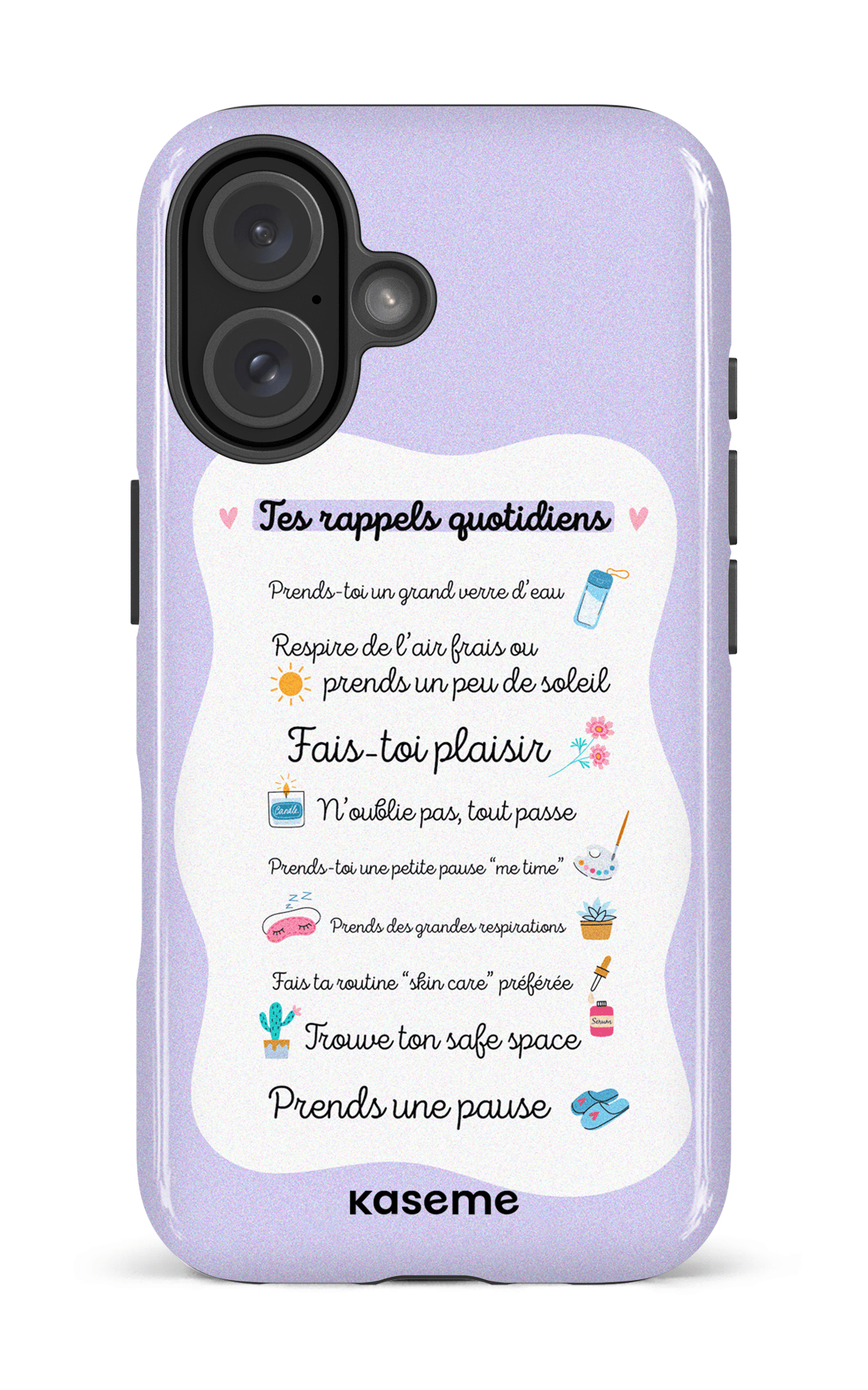 iPhone 16 Impact Case Tes rappels quotidiens purple -