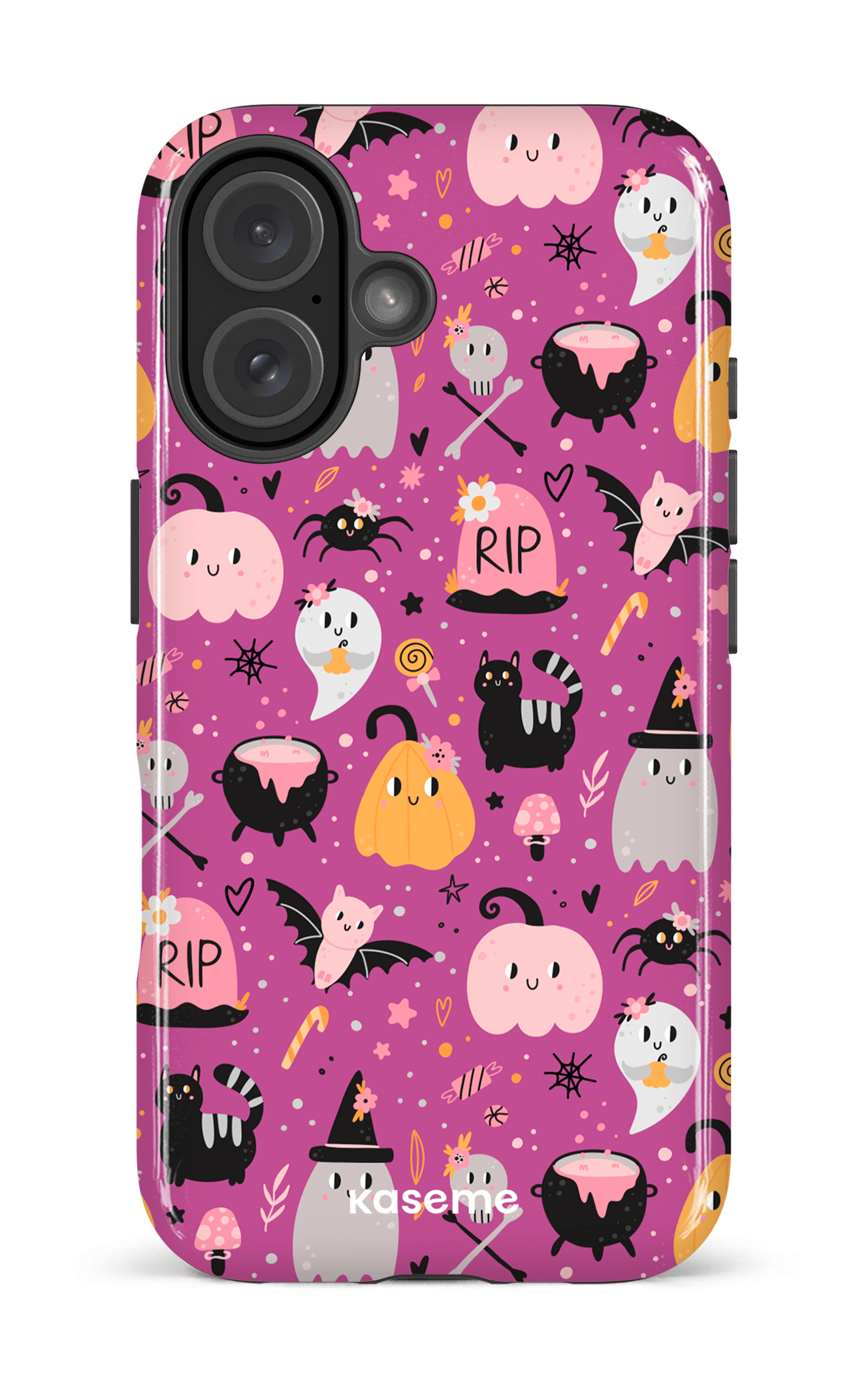 iPhone 16 Impact Case Trick or Threat Pink -