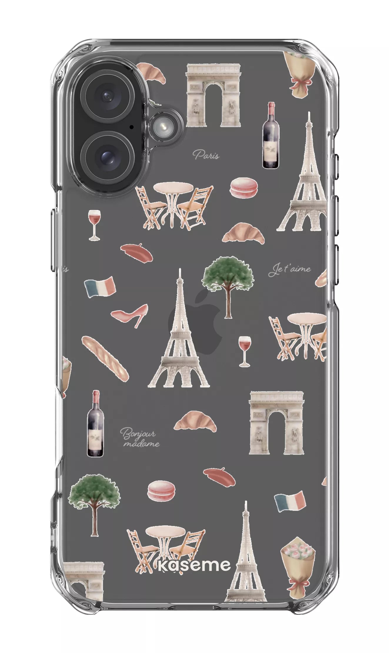 iPhone 16 Plus Clear Case Je t'aime Paris Clear Case -